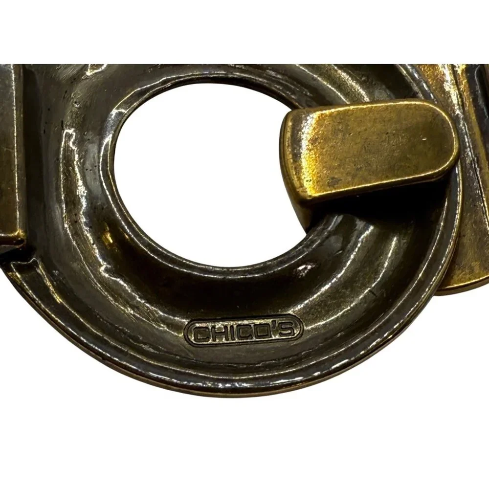 Vintage Chicos Slide Adjustable‎ Belt With Hook Buckle Jacquard Fabric M/L